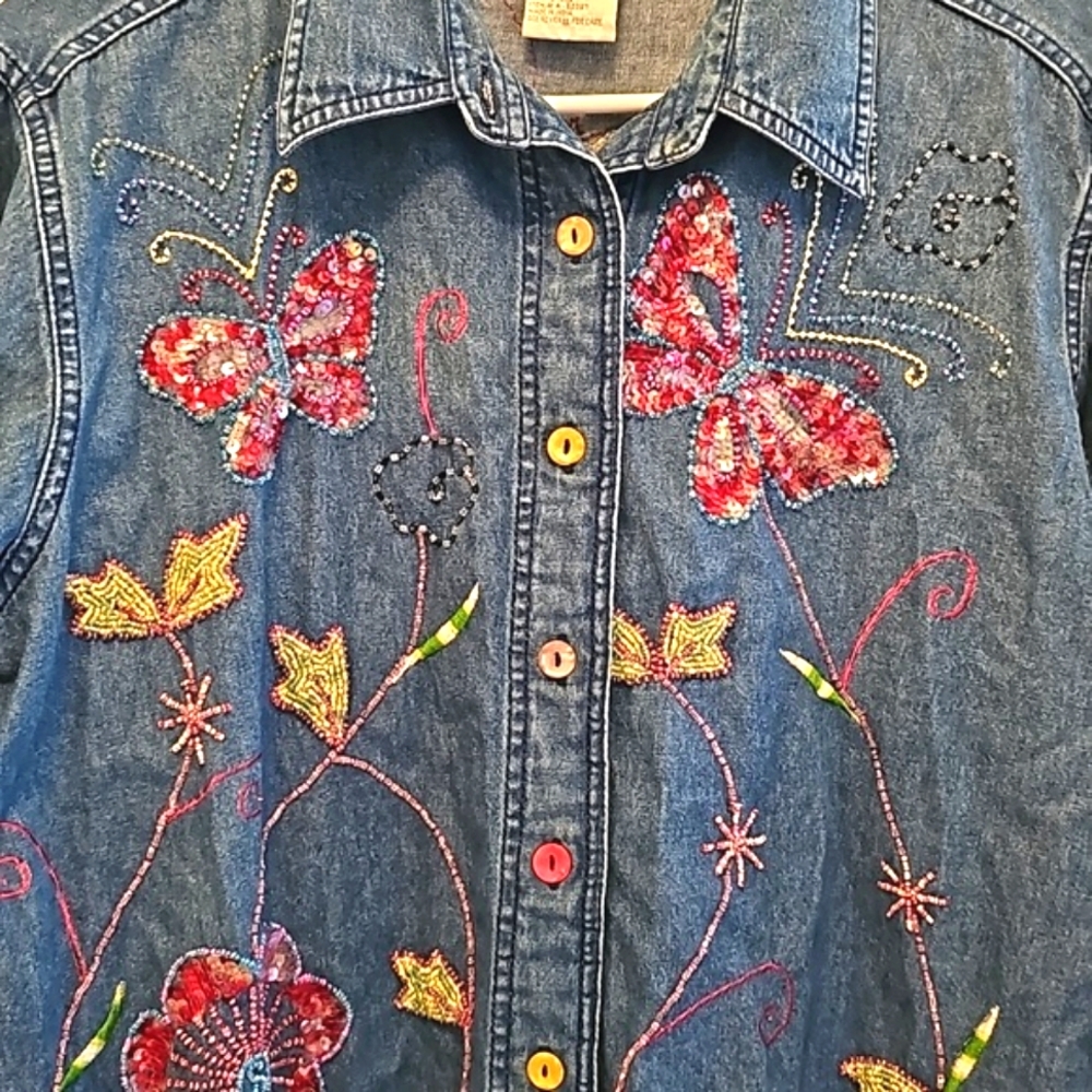Beaded Button Down Shacket - image 6